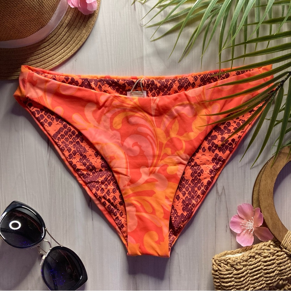 Maaji • Floral Reversible Snakeskin Print Sunset Sublime Classic Bikini Bottoms